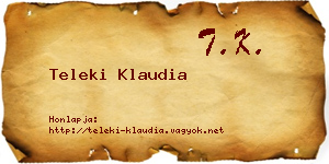 Teleki Klaudia névjegykártya